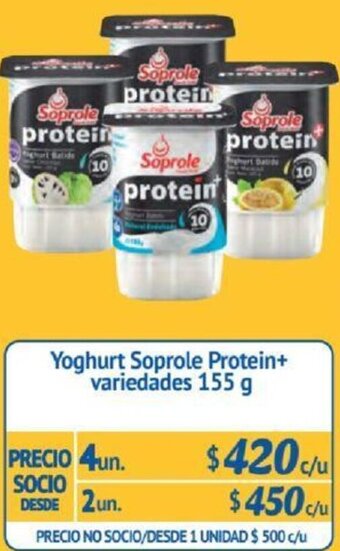 Alvi Yoghurt Soprole Protein+ variedades 4un x 155g oferta