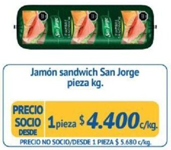 Alvi Jamón sandwich San Jorge 1pieza x kg. oferta