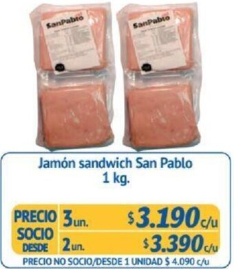 Alvi Jamón sandwich San Pablo 3un x 1kg. oferta
