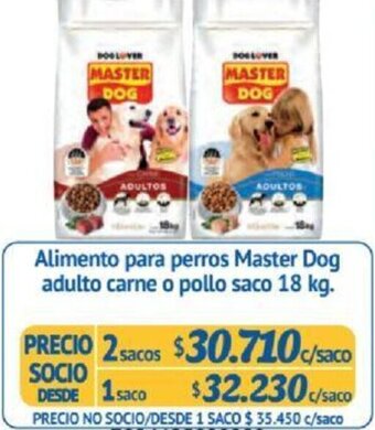 Alvi Alimento para perros Master Dog adulto carne o pollo saco 18 kg x 2sacos oferta