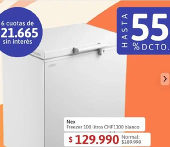 Nex Freezer 100 litros CHF1100 blanco
