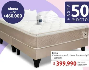 Easy Celta Cama europea 2 plazas Premium Q10 + set textil oferta