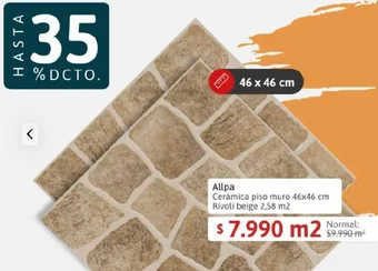 Easy Allpa Cerámica piso muro 46x46 cm Rivoli beige 2,58 m2 oferta