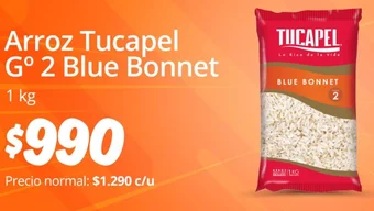 Unimarc Arroz Tucapel Gº 2 Blue Bonnet 1 kg oferta