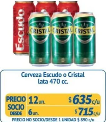 Alvi Cer x 6unveza Escudo o Cristal lata 470 cc. oferta
