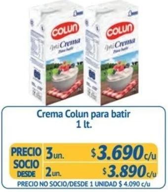Alvi Crema Colun para batir 1 lt x 2un oferta