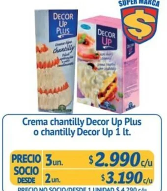 Alvi Crema chantilly Decor Up Plus o chantilly Decor Up 1 lt x 2un oferta
