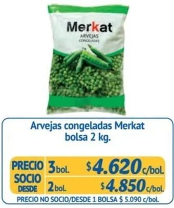 Alvi Arvejas congeladas Merkat bolsa 2 kg. x 2bol oferta
