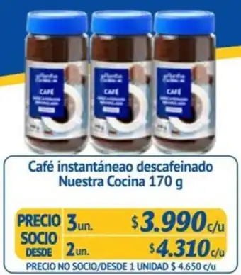 Alvi Café instantáneao descafeinado Nuestra Cocina 170 g x 3un oferta