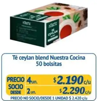 Alvi Té ceylan blend Nuestra Cocina 50 bolsitas x 4un oferta