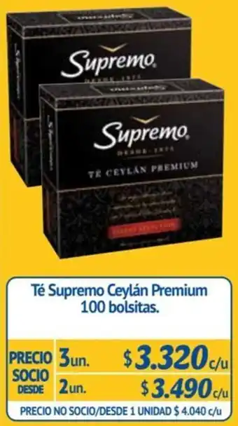 Alvi Té Supremo Ceylán Premium 100 bolsitas x 2un oferta