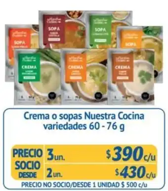 Alvi Crema o sopas Nuestra Cocina variedades 60-76 g x 3un oferta