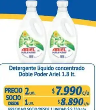 Alvi Detergente líquido concentrado Doble Poder Ariel 1.8 lt x 2un oferta
