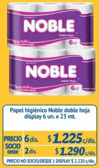 Alvi Papel higiénico Noble doble hoja display 6 un. x 23 mt x 6dis oferta