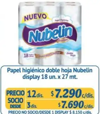 Alvi Papel higiénico doble hoja Nubelin display 18 un. x 27 mt x 12dis oferta