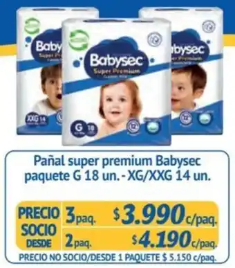 Alvi Pañal super premium Babysec paquete G 18 un. - XG/XXG 14 un x 3paq oferta