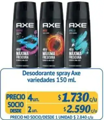 Alvi Desodorante spray Axe variedades 150 ml x 4un oferta