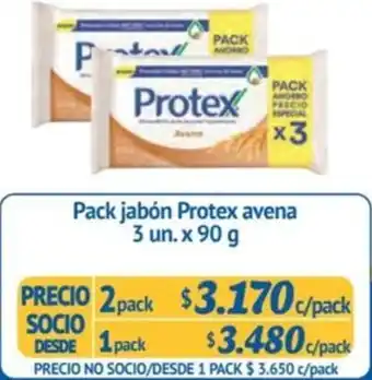 Alvi Pack jabón Protex avena 3 un. x 90 g x 2pack oferta