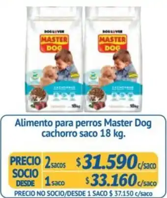 Alvi Alimento para perros Master Dog cachorro saco 18 kg x 2 sacos oferta