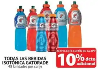 Alvi TODAS LAS BEBIDAS ISOTONICA GATORADE 48 Unidades por canje oferta