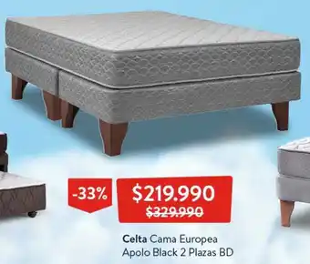 Lider Celta Cama Europea Apolo Black 2 Plazas BD oferta