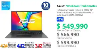 PC Factory Asus Notebook Vivobook 16 Intel i5-1235U 16" oferta