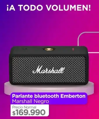 Linio Marshall Parlante bluetooth Emberton Negro oferta