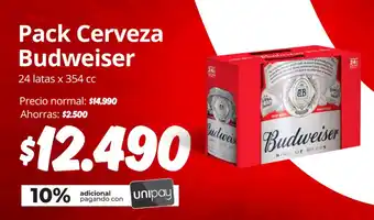 Unimarc Pack Cerveza Budweiser 24 latas x 354 cc oferta