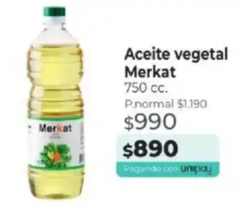 Mayorista 10 Aceite vegetal Merkat 750 cc. oferta