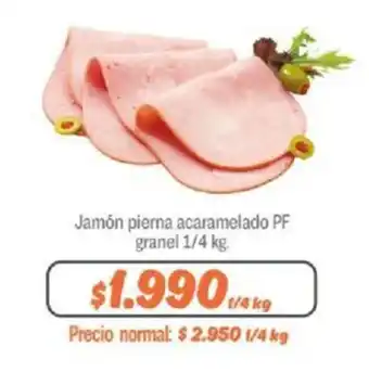 Mayorista 10 Jamón pierna acaramelado PF granel 1/4 kg. oferta