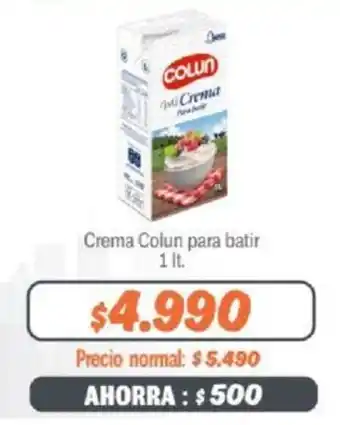 Mayorista 10 Crema Colun para batir 1 lt. oferta