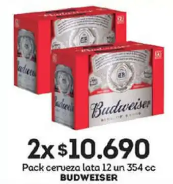 Tottus Budweiser Pack Cerveza Lata 12un 354cc oferta