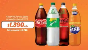Mayorista 10 Coca-Cola, Fanta o Sprite variedades retornable 2 It. oferta