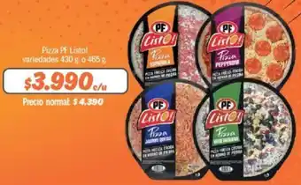 Mayorista 10 Pizza PF Listo! variedades 430 g. o 465 g oferta