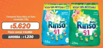 Mayorista 10 Detergente Rinso Matic en Polvo variedades 2,5kg oferta