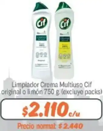 Mayorista 10 Limpiador Crema Multiuso Cif original o limón 750g oferta