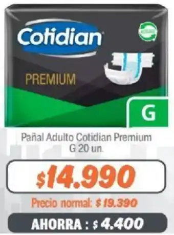 Mayorista 10 Pañal Adulto Cotidian Premium G 20un oferta