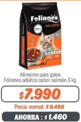 Mayorista 10 Alimento para gatos Felinnes adultos sabor salmón 3kg oferta
