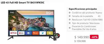 Tottus LED 43 Full HD Smart TV B4319FK5IC oferta