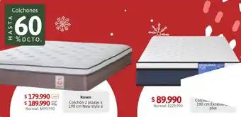 Easy Rosen Colchón 2 plazas x 190 cm New style 6 oferta