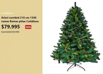 Easy Cotidiana Árbol navidad 210 cm 1300 ramas Ramas piñas oferta