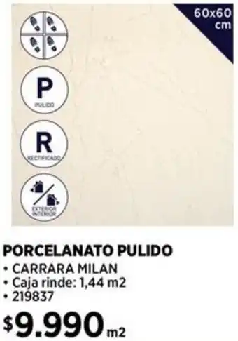 Construmart PORCELANATO PULIDO 60x60cm oferta