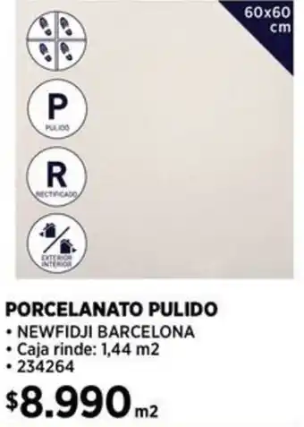 Construmart PORCELANATO PULIDO 60x60cm oferta