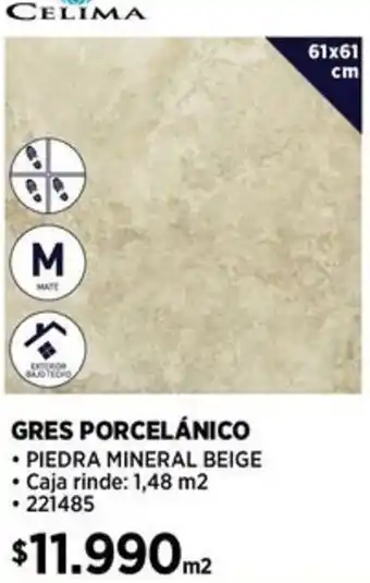 Construmart CELIMA GRES PORCELÁNICO 61x61cm oferta