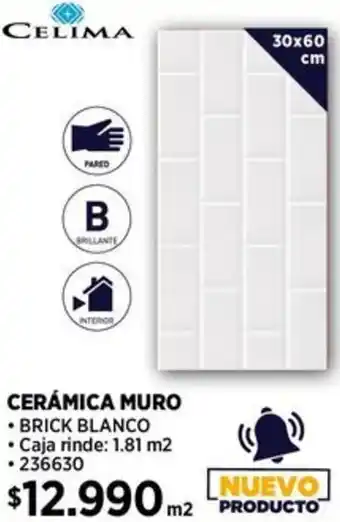 Construmart CELIMA CERÁMICA MURO 30x60cm oferta