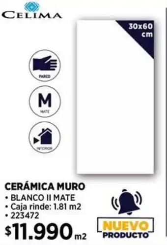 Construmart CELIMA CERÁMICA MURO 30x60cm oferta