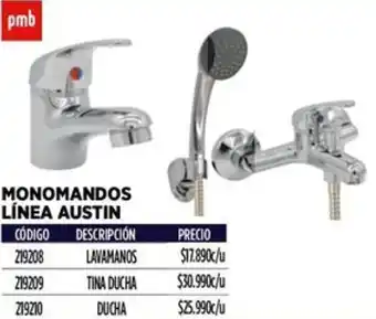 Construmart MONOMANDOS LÍNEA AUSTIN LAVAMANOS oferta
