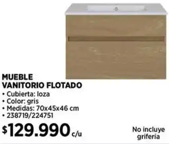 Construmart MUEBLE VANITORIO FLOTADO 70X45X46CM oferta