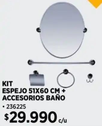 Construmart KIT ESPEJO 51X60 CM + ACCESORIOS BAÑO oferta