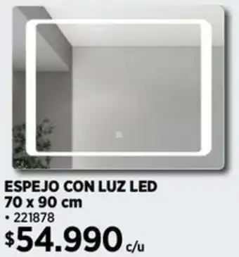 Construmart ESPEJO CON LUZ LED 70 x 90 cm oferta